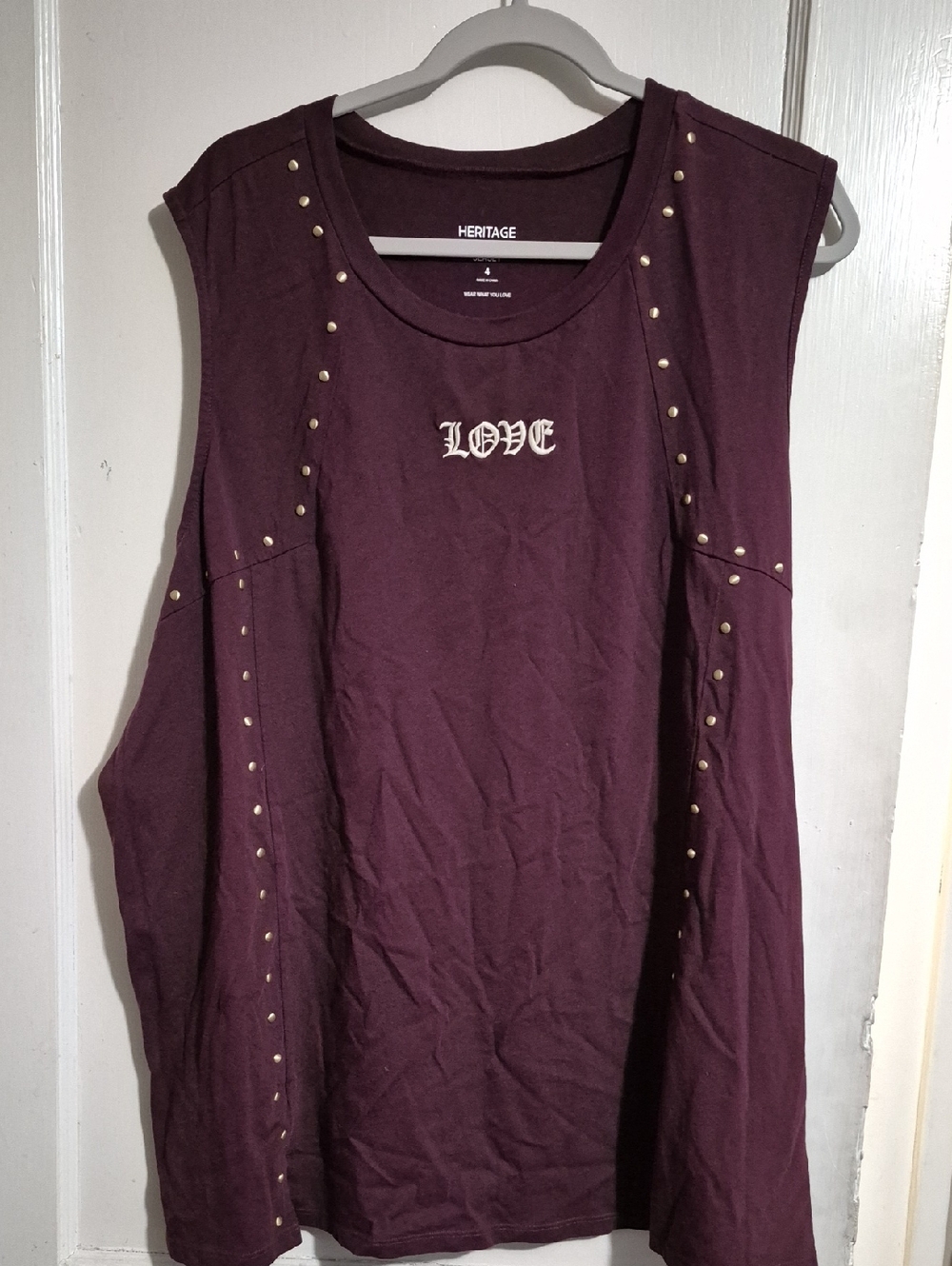 Heritage Women's Plum Tank Top with Gold Stud Accents
